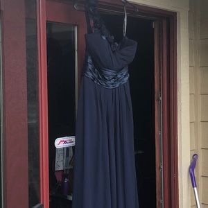 Floor length navy bridesmaid dress worn once
